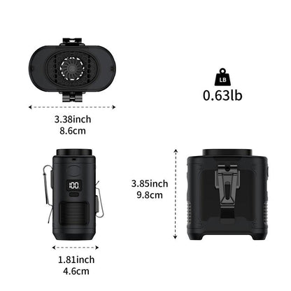 Portable 10,000Mah Power Bank: 3-In-1 Fan, Torch & LED Light